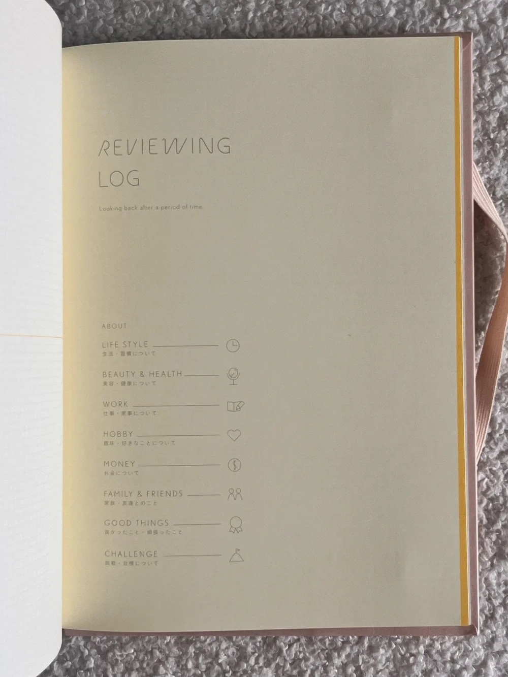 Sunny Minimal Pastel Pink Dot Grid Daily & Reviewing Log Notebook Journal